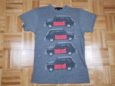 VINTAGE Y2K MARC JACOBS LONDON TAXI PRINT GRAY T-SHIRT SZ MEDIUM - Image 1 of 4