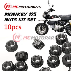 Billet Sprocket Shock Front Rear Axle Nuts Black For Honda Monkey 125 22 23 24 - Bild 1 von 5