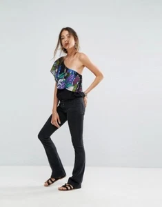 Free People Ankka Bubble Asymmetric Off Shoulder Top Festival Boho Sz L - Picture 1 of 8