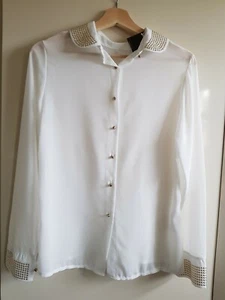 Reduced! Ladies white blouse, Italy brand Paccio, size 12, new with tags - Picture 1 of 6