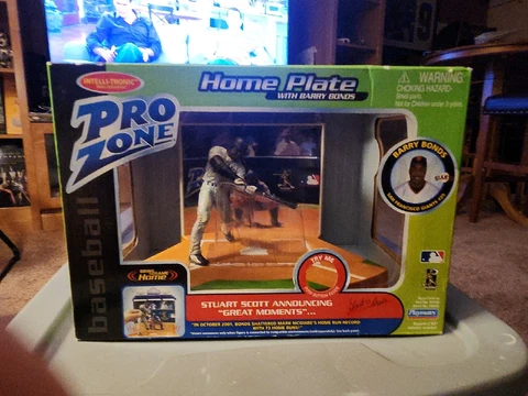New TALKING Playmates Pro Zone Home Plate Barry Bonds Action Figure 🔥 SWEET Cover