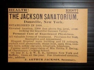 1893 The Jackson Sanatorium Werbung Dansville, New York - Bild 1 von 1