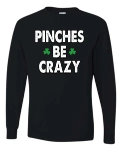 Pinches Be Crazy Clovers Mens Long Sleeve Shirt - Picture 1 of 6