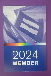 H.R.C. - Menschenrechtskampagne Mitgliederanzeigenkarte ca. 6"" x 4"" nur Promo - Bild 1 von 2