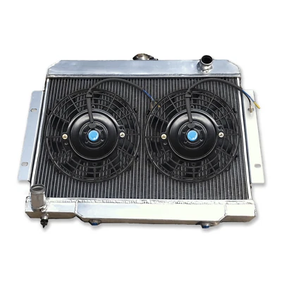 3Row 铝制散热器和风扇 适用于 1972 - 86 吉普 CJ 系列 CJ5 CJ6 CJ7 V8 3.8L 4.2L — 第 1/4 张图片