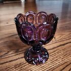 NEW Vintage LE Smith Amethyst Moon and Stars Pedestal Glass Candy Dish 4⅝ x 5½" 