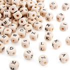 100PCS Cube Wood Beads with Letter Alphabet for Jewelry Making Accessories Findi
