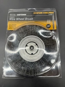 RARE NOS CRAFTSMAN INDUSTRIAL 8" COARSE WIRE WHEEL BRUSH 1/2-5/8 ARBOR - USA! - Picture 1 of 4