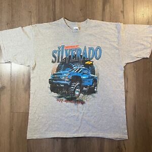 Vintage Chevrolet Shirt Mens XL Gray Silverado Truck Off Road Chevy GM Graphic