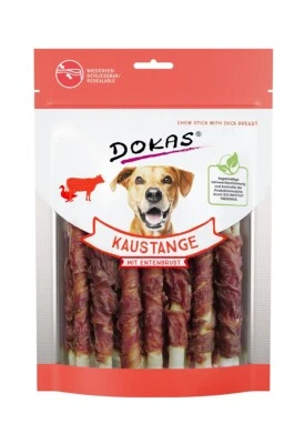 DOKAS - Barra Masticable con Pechuga de Pato Snack Masticable para Perros Pack de 2 (2x 200g)