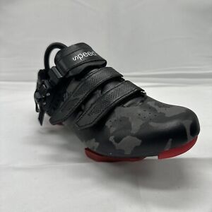 Speed Cycling Bicycle Road Bike Shoes Size 40 Black Gray Camo Camouflage