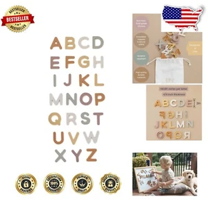 Stylish Neutral Boho Magnetic Letters - 26 Durable Silicone Pieces for Kids - Picture 1 of 9