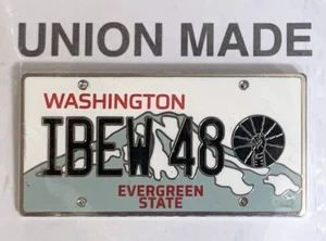 IBEW Local 48 Washington State License Plate Pin - Picture 1 of 3