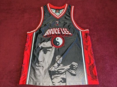 Camiseta deportiva de baloncesto vintage Bruce Lee The Dragon XL negra roja de colección cine unisex Foto 1 de 4