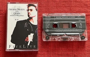 GEORGE MICHAEL (AND QUEEN) - UK CASSETTE TAPE SINGLE - FIVE LIVE EP - Picture 1 of 5
