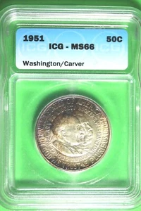 1951 - ICG MS66 WASHINGTON/CARVER Commemorative Half Dollar!!!  #B35667 - Picture 1 of 2