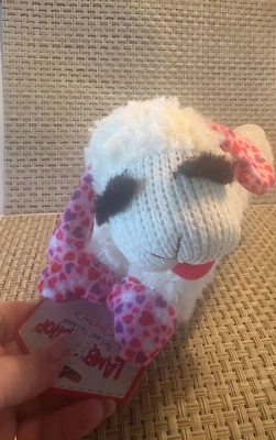 LAMBCHOP Dog Squeak Toy Shari Lewis 11" Hearts Love Multipet Plush NEW - Image 1 of 4