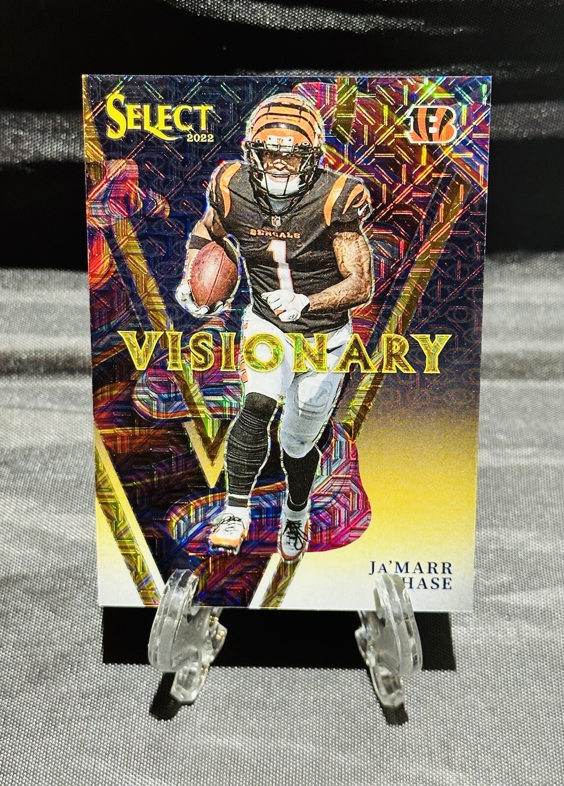 2022 Panini Select JA’MARR CHASE 🔥 Gold Visionary Mojo Jersey Match #01/10 SSP