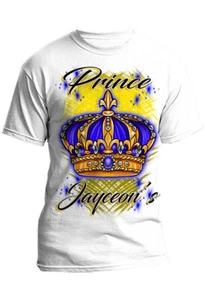 Airbrush Painted King Crown Hoodie Shirt Hat Backpack Tag Mug Coaster - Picture 1 of 12