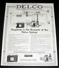 1914 Old Magazine Print Ad, Delco, Electric Cranking Lighting Ignition, Simple!