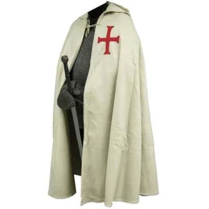 Caballeros Renacimiento Templario Capa Con Túnica Edad Media Estilo Disfraz Para Hombre - Imagen 1 de 3
