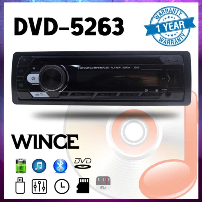 1Din Car DVD/CD 24V Bluetooth Radio FM/EQ MP3 Player In-dash Stereo Head Unit TF - Image 1 of 4
