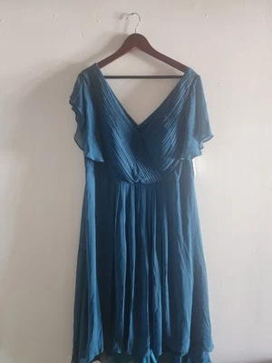 Новый с Ярлыками когда-либо довольно синий официальный свадебное вечернее платье миди размер 18 - Изображение 1 из 4