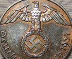 THIRD REICH GERMANY  WW2 ERA 1 REICHSPFENNIG  PFENNIG  BRONZE COIN GENUINE    