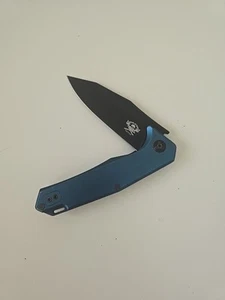 Skallywag Tactical Framelock Blue Stainless Folding Pocket Knife  - Picture 1 of 18