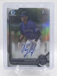 Ryan Ritter 1st Prospect Bowman Refractor Auto /499 - 2022 Bowman Chrome Rockies - Bild 1 von 2