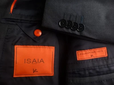 Isaia Suit 50R/40R W32 Excellent Condition Aquaspider 160 Italy Gray - Image 1 of 4