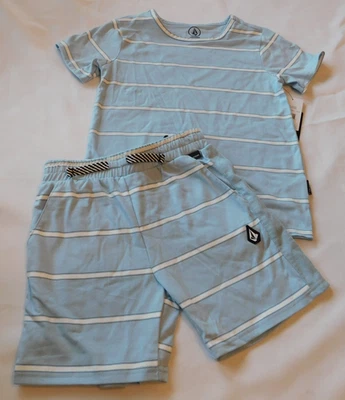 Volcom Boy's Youth 2 Piece Set Shorts Short Sleeve T Shirt Size 6 Lt Blue NWT - Image 1 of 4