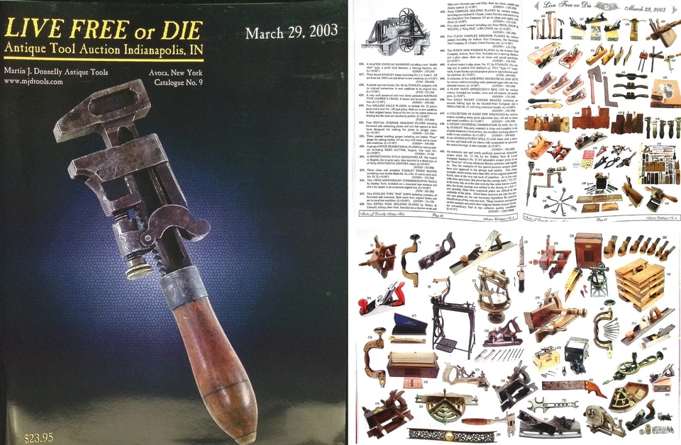 Catálogo de subasta de herramientas antiguas a todo color marzo 2003 con precios realizados Foto 1 de 1