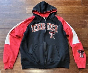 Colosseum Black Texas Tech Red Raiders Mens XL Logo Sweatshirt Hoodie Jacket - Picture 1 of 13