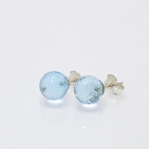 Ohrstecker Blautopas Kugel 8mm Silber 925 - Bild 1 von 5