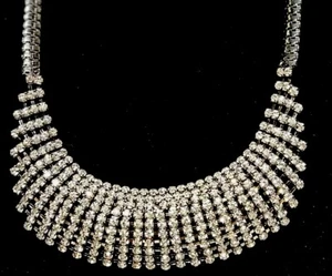 Awesome Collar Necklace With White Rhinestones   #267 - Picture 1 of 4