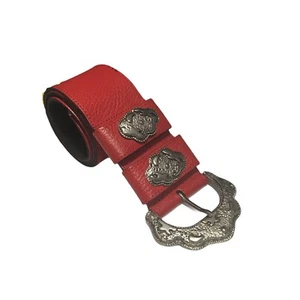 Cinturón Mujer Gail Labelle Cuero Guijarro Rojo Ancho Western L/XL Francia - Imagen 1 de 4