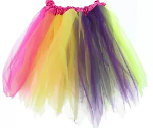 GIRLS JAZZY RAINBOW TUTU COLOURFUL KID'S COSTUME BALLET DANCE SKIRT TEEN - Picture 1 of 2