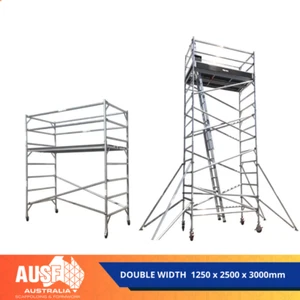 2/3/4/5/6M Mobile Scaffold Double Bay Tower | WorkSafe Scaffold Platform - Picture 1 of 67