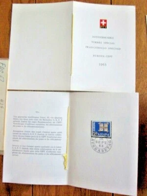 Switzerland EUROPA CEPT #429 1963 SCARCE PTT FIRST DAY FOLDER - Image 1 of 2