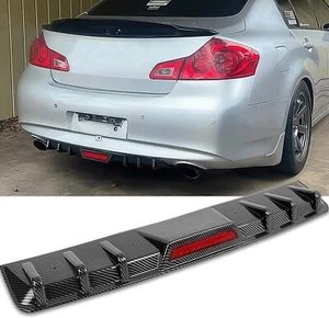 Rear Bumper Diffuser Lip w/ LED Tail Brake Stop Light For Infiniti G35 G37 SEDAN - Picture 1 of 17