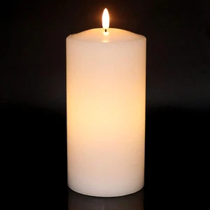 Dromance Large White Flameless Candle Battery Operated with 6 Hour Timer, Real W - Picture 1 of 12