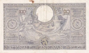 Belgium, 100 Francs, 1943, VF, p107 - Picture 1 of 2