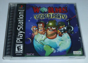 WORMS: WORLD PARTY - Sony Playstation Game, PS1, PSX, Complete, CIB