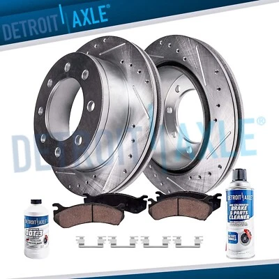 REAR Drilled Disc Rotors Brake Pads Kit for 2004 - 2020 Express 2500 Savana 3500 - Image 1 of 4