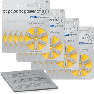 120x VARTA powerone Hörgerätebatterien P10 gelb (20x 6er Bl.) + Reinigungstuch - Bild 1 von 4