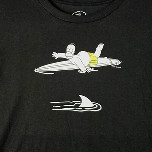 HOMER SIMPSON SHIRT MENS EXTRA LARGE XL BLACK NEFF CASUAL SURF SHARK SWIM NWT - Picture 1 of 12