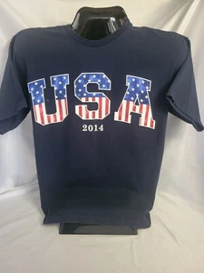 USA 2014 Vintage Blue T-shirt (Size L) - Picture 1 of 4