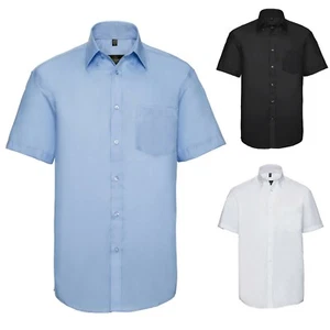 Camisa de sarga para hombre sin planchas manga corta 100% algodón talla grande S-4XL B957 - Imagen 1 de 8