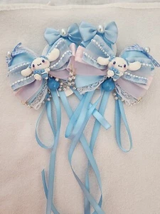 Handmade Elsa 2 hair clip set - Cute Bow and rabbit design for all hair type - Picture 1 of 2